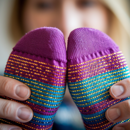 chaussette-pailletee-mains-fils-couture