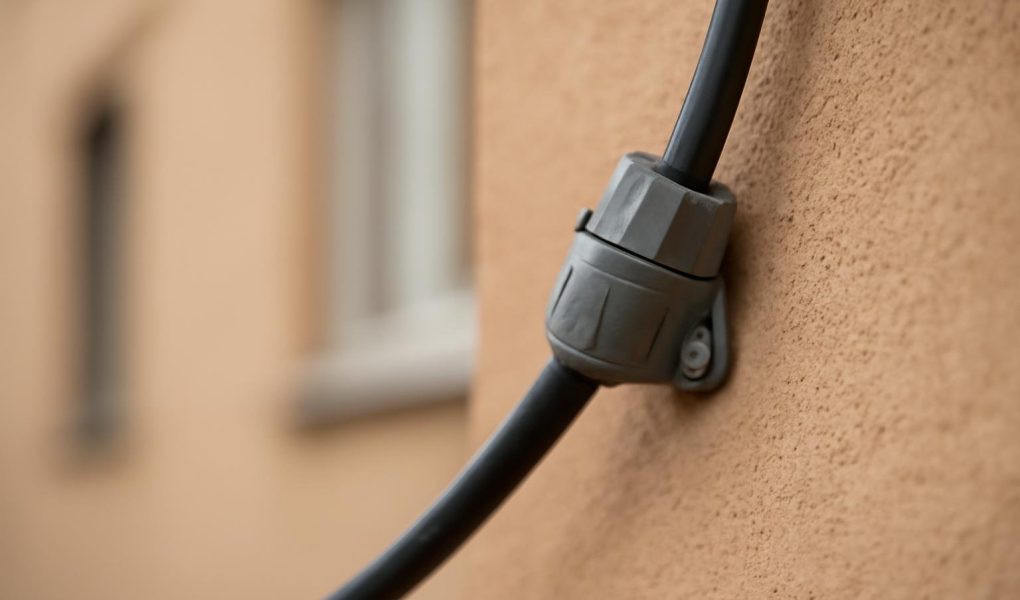 cable-electrique-facade-batiment-flou