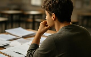 jeune-adulte-bureau-documents-etude