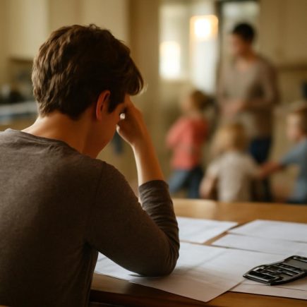 parent-reflechi-table-cuisine-papiers-calculatrice