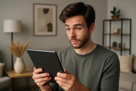 personne-salon-moderne-tablette-decor-tendance