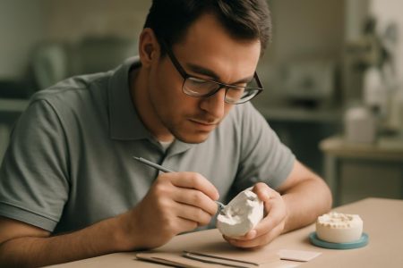 technicien-laboratoire-dentaire-moule-outils