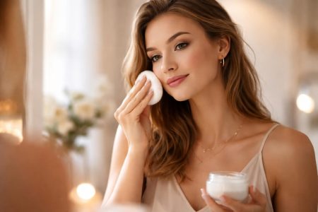 femme-applique-poudre-visage-miroir