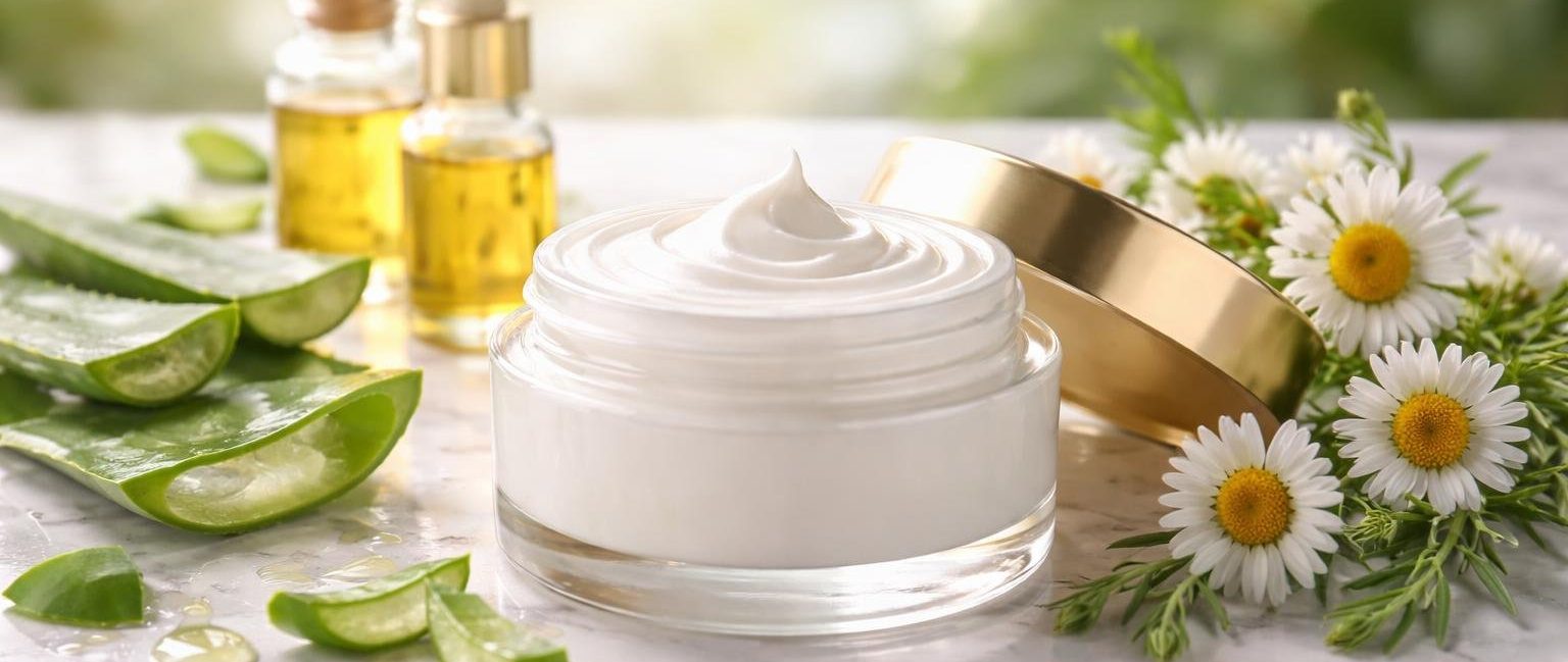pot-creme-plantes-huiles-marbre