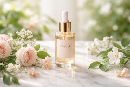 flacon-serum-marbre-fleurs-feuilles